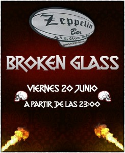 CARTEL CONCIERTO BROKEN GLASS. 20-06-14